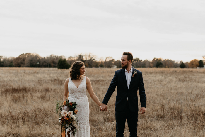 East Texas Backyard Wedding in Fall Colors *