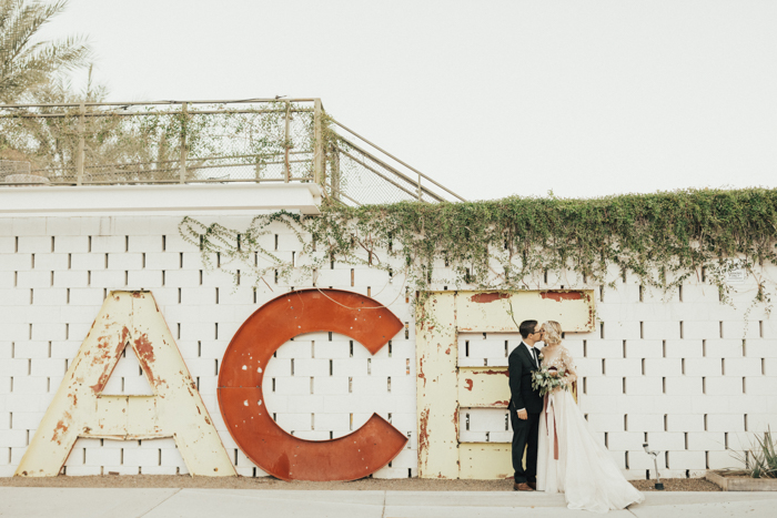 Burgundy and Gold Ace Hotel and Swim Club Wedding *