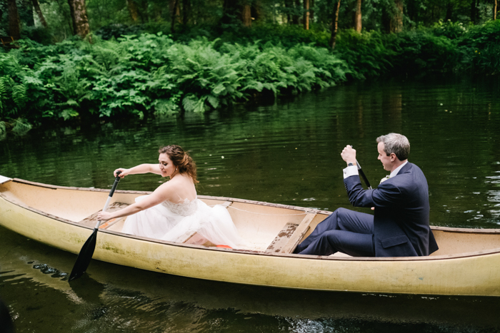 Bride and Groom in a Canoe Wedding Cake Topper,Canoeing Wedding