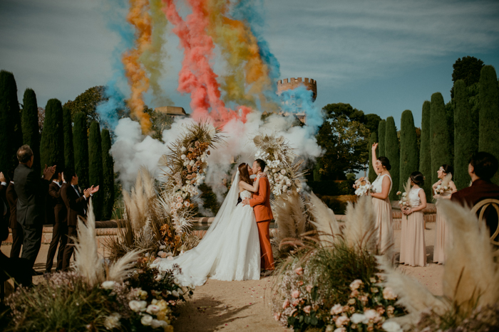 Colorful and Opulent Castell de Sant Marcal Wedding *