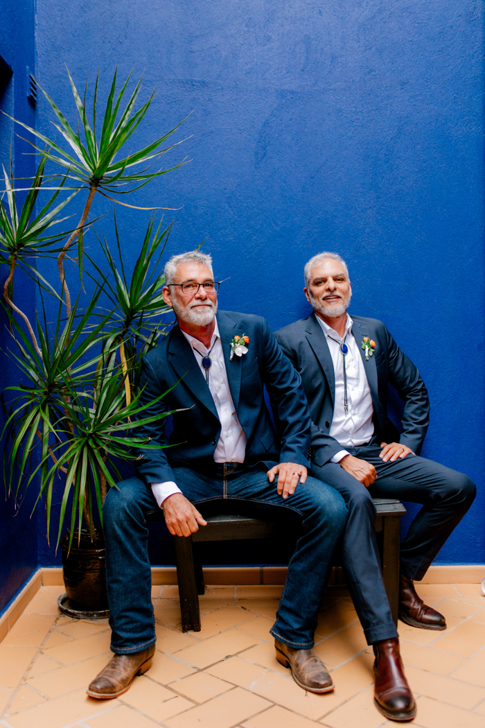 gay couple wedding portrait