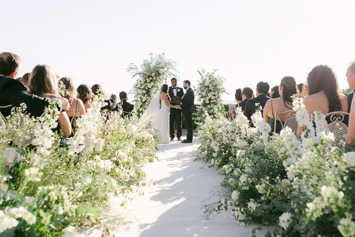 flower filled wedding ceremony