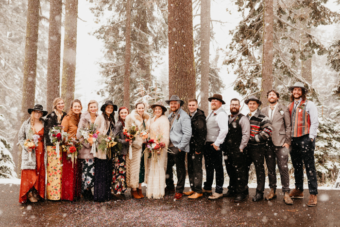 Snowy Fall Festival Themed Mt. Ashland Wedding | Junebug Weddings