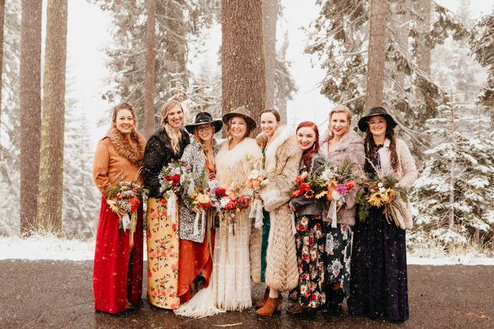 Snowy Fall Festival Themed Mt. Ashland Wedding | Junebug Weddings