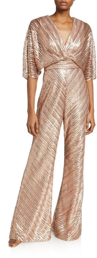 Theia sequin embroidered jumpsuit