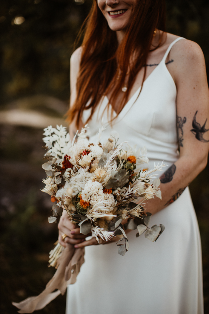 bride with bouquet