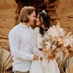 Sunset, Twinkle Lights, And Cactus Star In This Desert Elopement Shoot