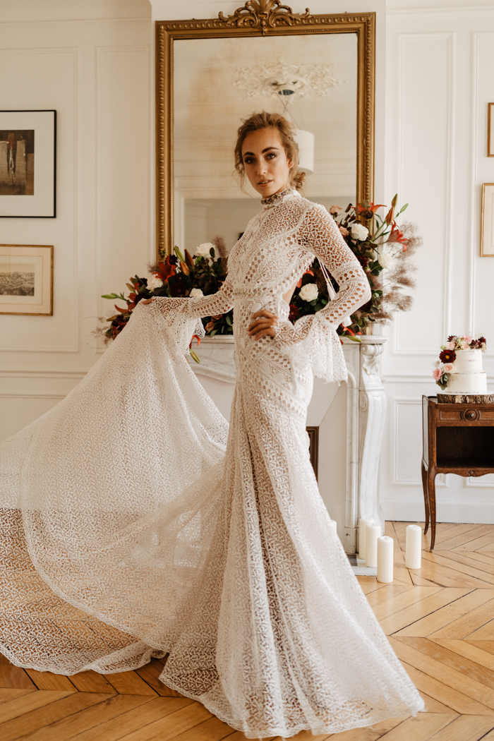 Romantic Indoor Parisian Elopement Inspiration | Junebug Weddings