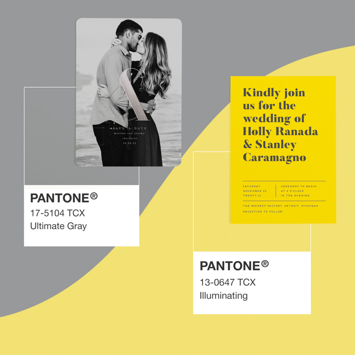 Minted Pantone Color of the Year wedding stationery