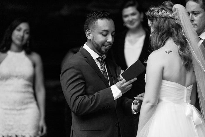 groom reading his vows