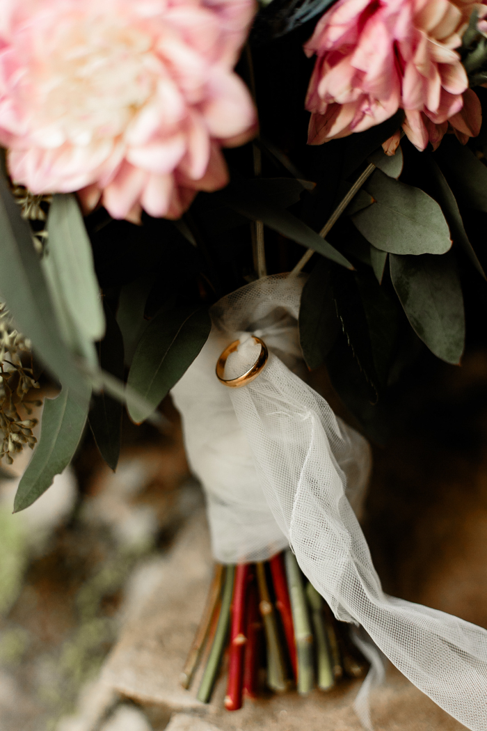 close up of bride's bouquet