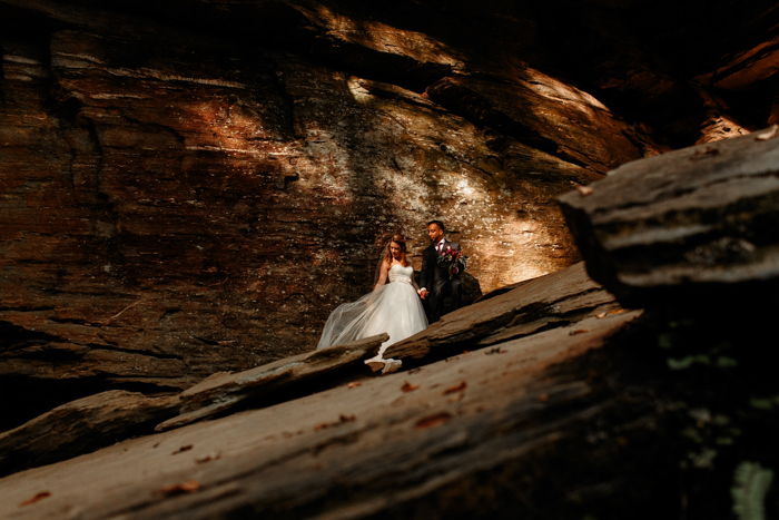 Moore's cove falls wedding portraits