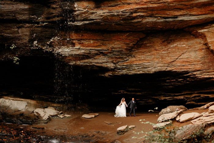 David and Caitlin Moore cove falls wedding