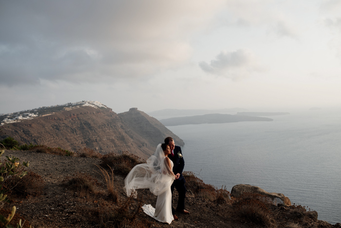 Dreamy Malteze Santorini Island Elopement *