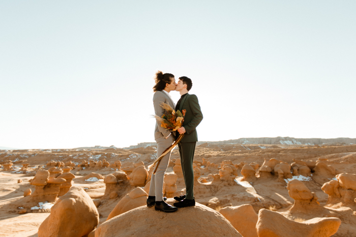Colorful, Stylish Goblin Valley Elopement Inspiration Shoot *