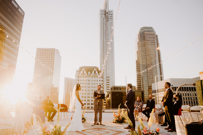 Healthcare Workers Celebrate At An Intimate Rooftop Wedding *