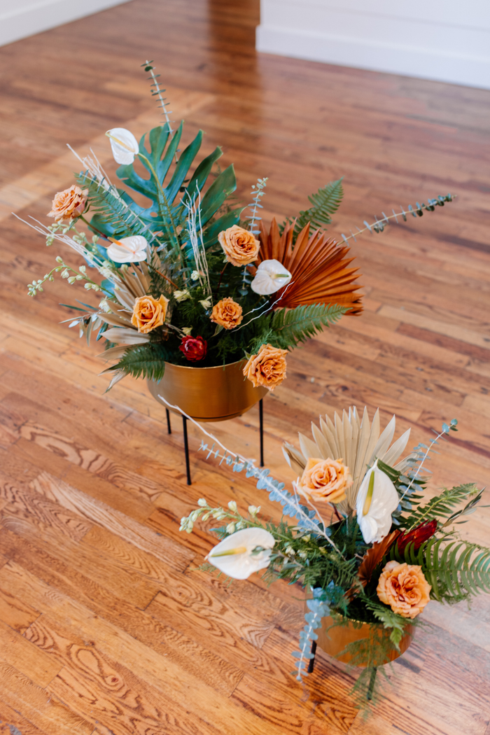 black sand beach floral arrangements