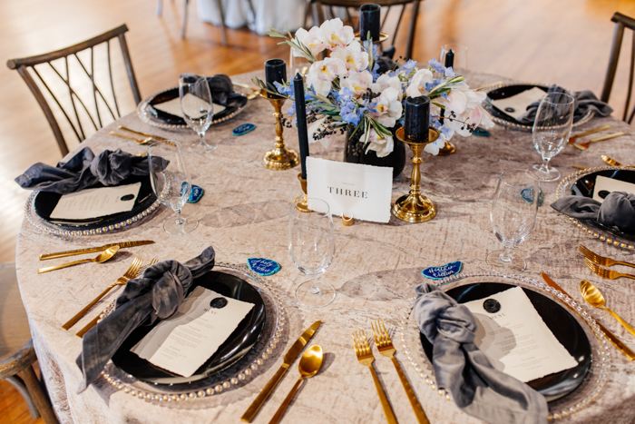 black sand beach tablescape inspiration