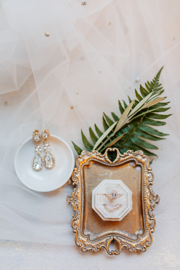 bride's jewelry laid out