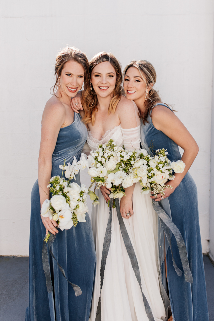 black sand beach wedding bridal party