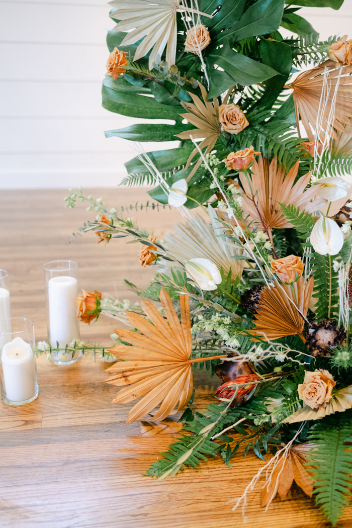 closeup of floral arrangements