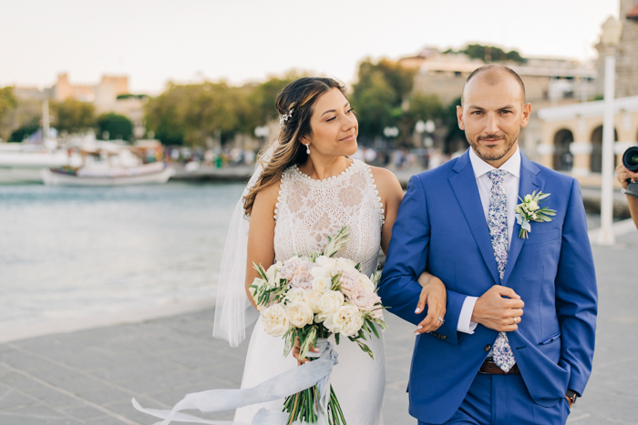 Blue suit beach clearance wedding