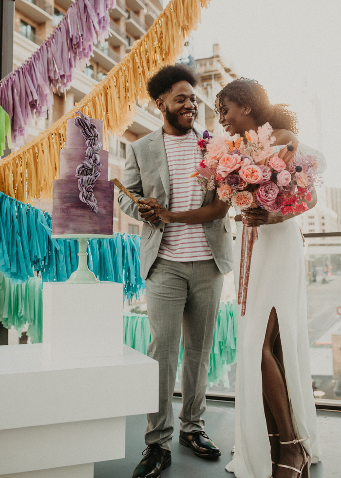 90s Wedding Inspiration Shoot at The Riley Building in Austin, TX