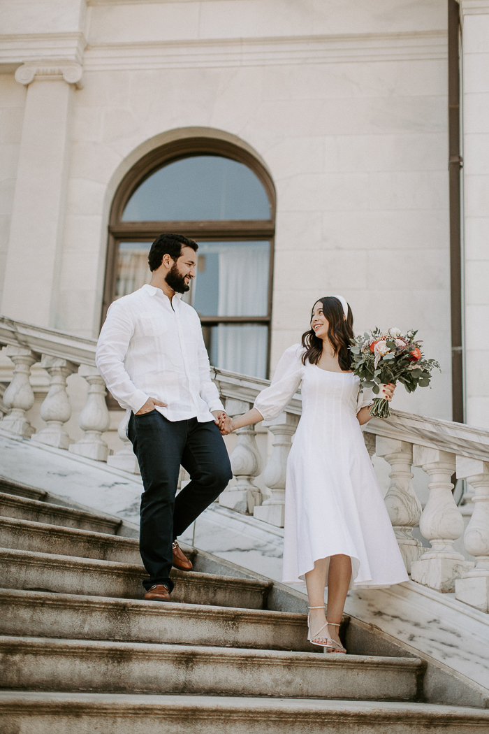 Casual courthouse shop wedding outfit