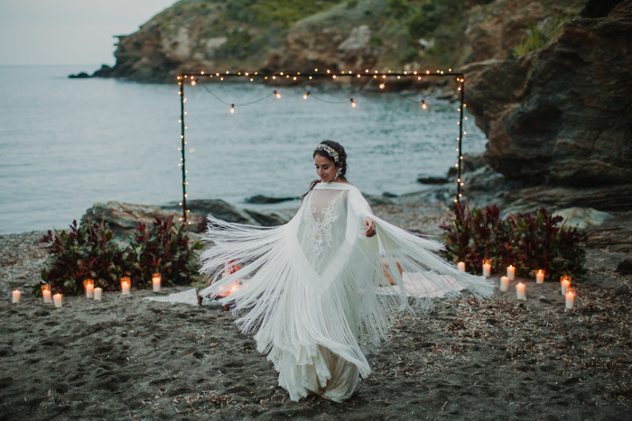 Brava Casa, Buzios, Rio de Janeiro, Brasil elopement ceremony image -  celebrating the wedding in front of the sea