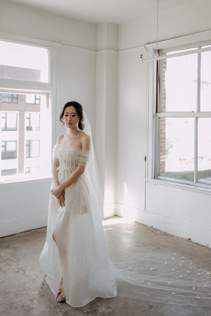 Candlelit And Modern French Courtyard Micro Wedding