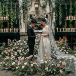 Candlelit And Modern French Courtyard Micro Wedding
