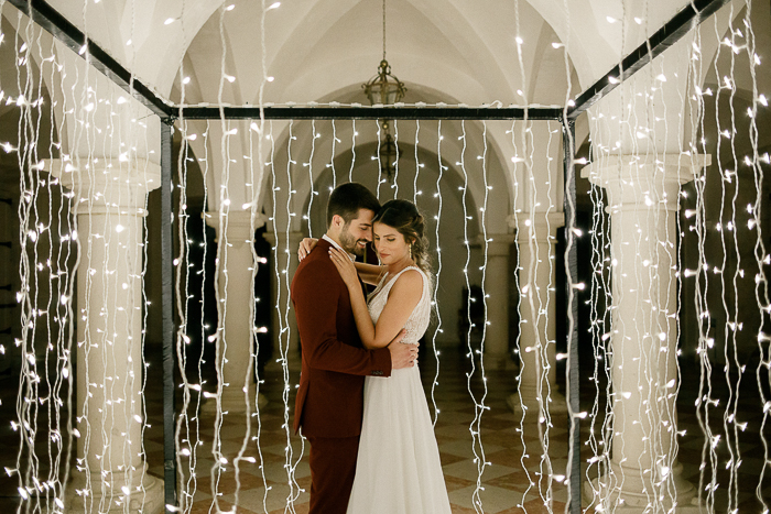 Candlelit And Modern French Courtyard Micro Wedding