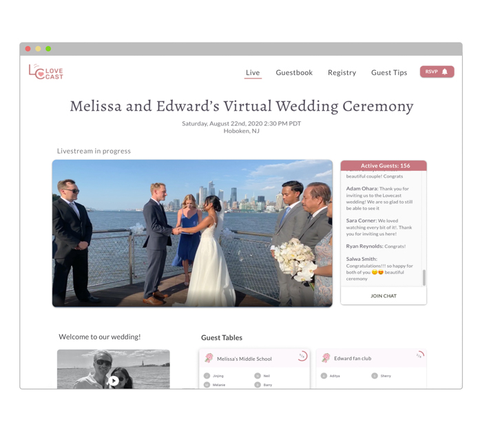 virtual wedding example