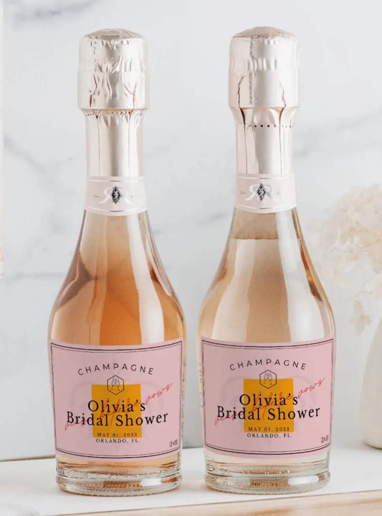 mini champagne bottle labels