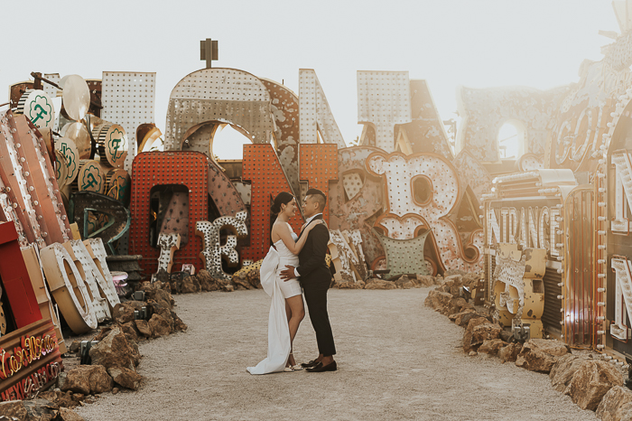 Edgy Las Vegas Elopement With A Pink Cadillac And Tattoos | Junebug