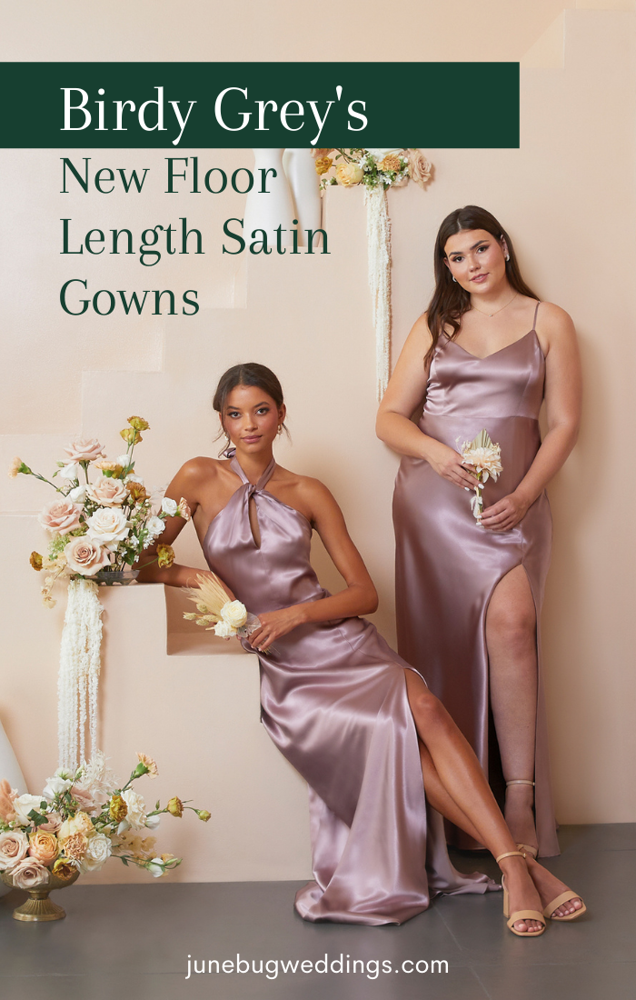 Lisa Long Satin Bridesmaid Dress in Chocolate Brown