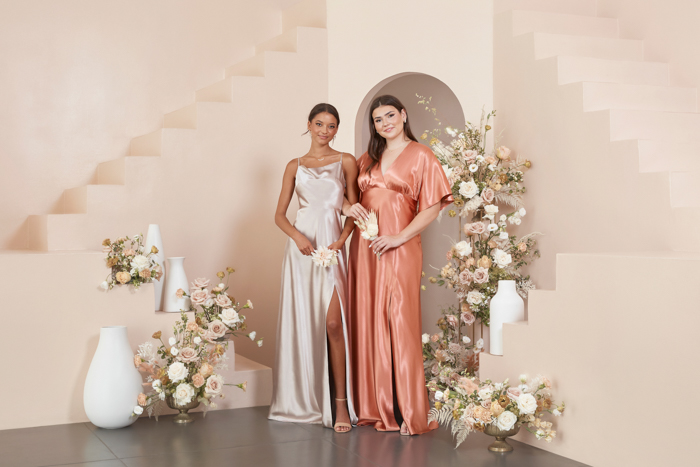 Floor Length Satin Gown Collection from Birdy Grey