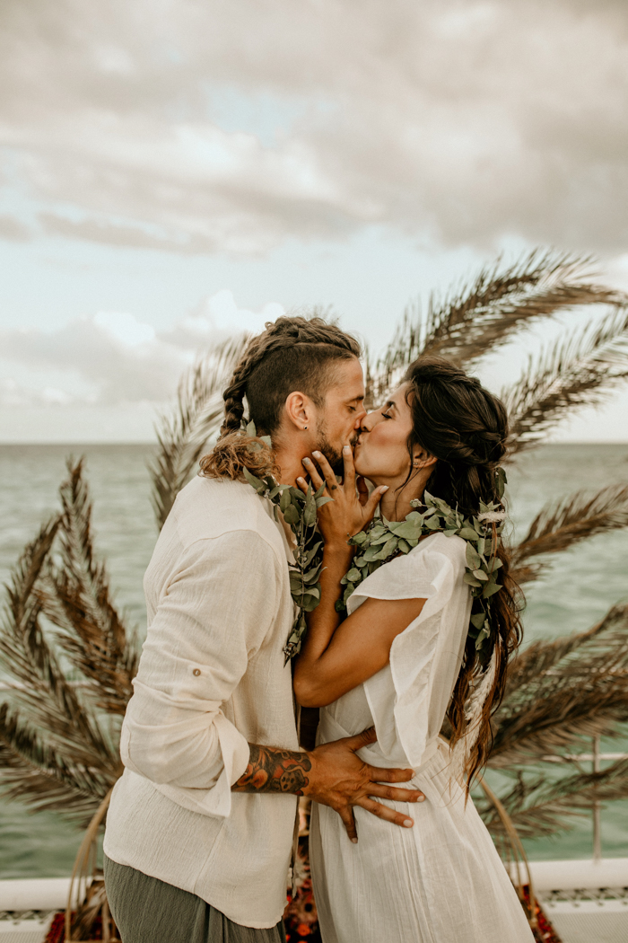 Dazzling Tropical Boho Yacht Wedding | Junebug Weddings