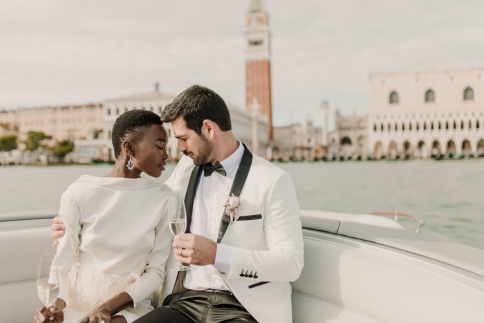 Venice, Italy. 16th Oct, 2021. Guests of the wedding between