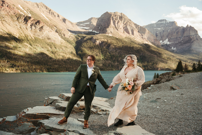 Dazzling and Laid-back Glacier National Park Elopement | Junebug Weddings