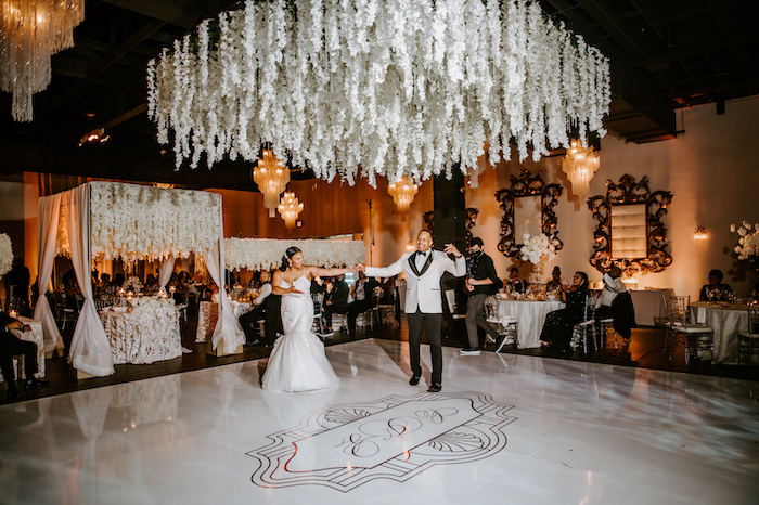 Incredibly Glam Caramel Room Wedding