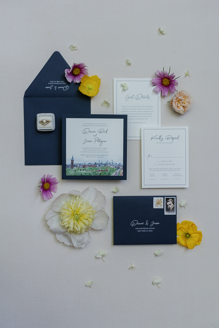 Modern Rooftop Elopement Inspiration With Pops of Color