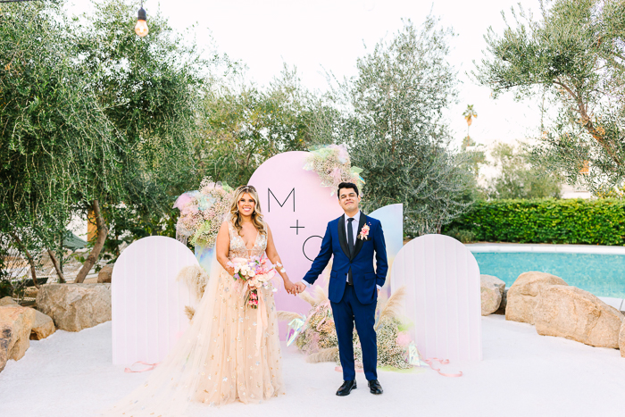 Pink Palm Springs wedding Mary Costa Photography 35