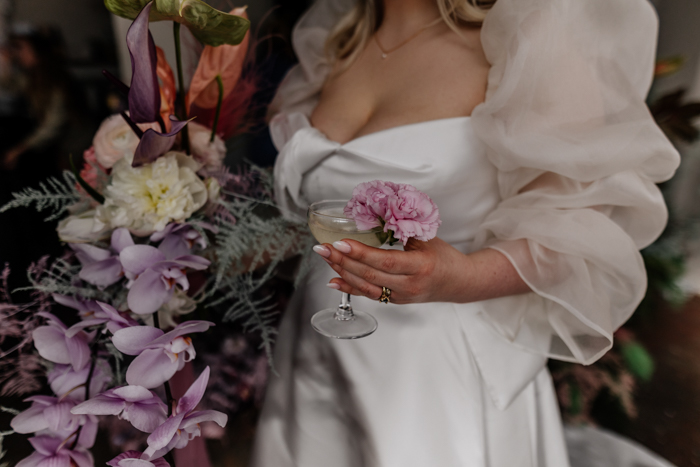 Colorful & Flower Filled Floral Hall Wedding | Junebug Weddings
