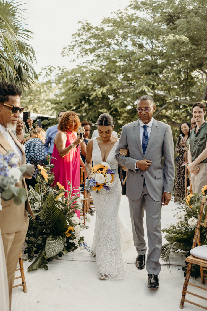 Sunflower Filled Nu Tulum Destination Wedding | Junebug Weddings