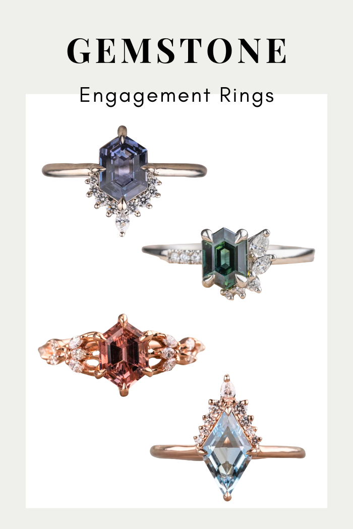 sapphire and aquamarine gemstone rings