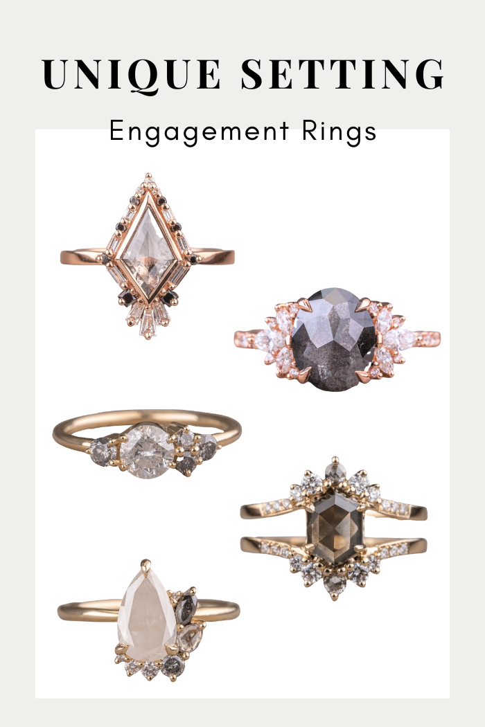 engagement rings with unique settings