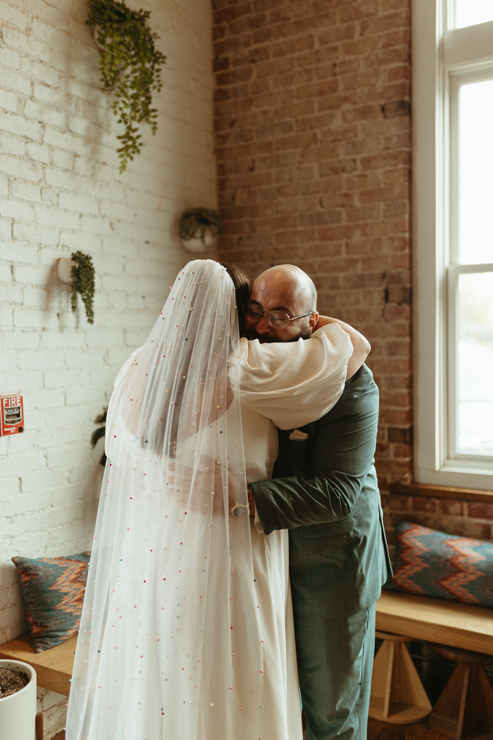 Bold Disco Ball Filled Onyx Coffee Lab HQ Wedding