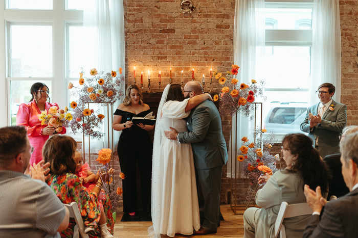 Bold Disco Ball Filled Onyx Coffee Lab HQ Wedding