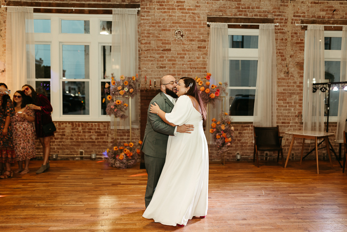 Bold Disco Ball Filled Onyx Coffee Lab HQ Wedding